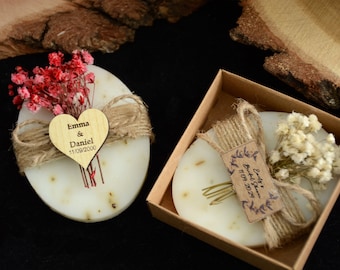 50 pezzi di saponette personalizzate per la festa nuziale, bomboniere all'ingrosso per matrimoni, bomboniere rustiche e uniche per la festa nuziale, bomboniere personalizzate per gli ospiti della festa