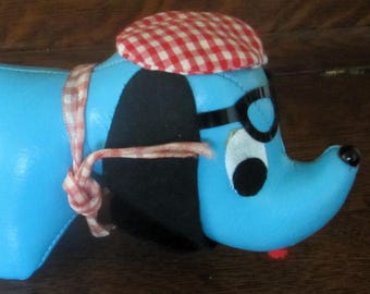 Faux Leather DACHSHUND TOY Made in Japan 1950s/60s B. Petranker Imports