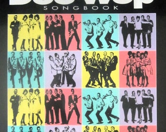 LIBRO DE CANCIONES DE DOO-WOP Piano Voz Guitarra c.1989 Repleto de clásicos favoritos