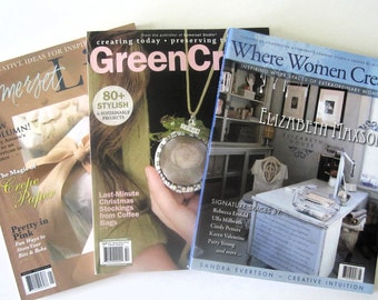 3 Back Issues WHERE WOMEN CREATE, Somerset Life, Green Craft Magazine Lot