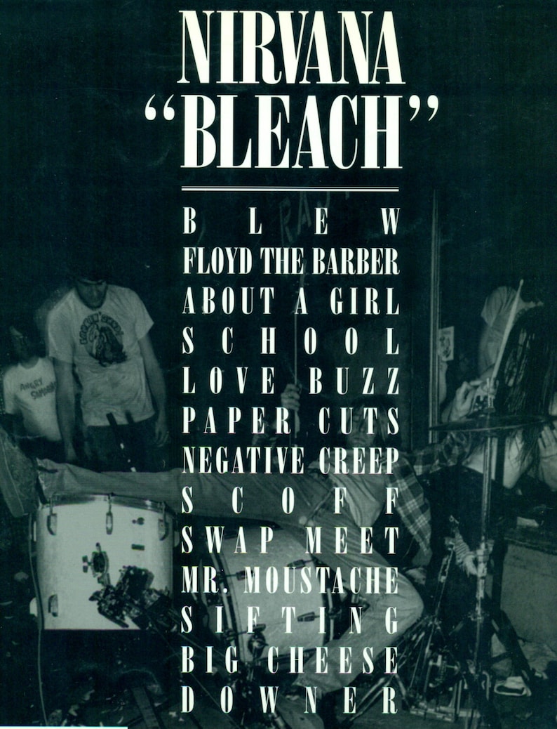 NIRVANA Bleach SONGBOOK Piano Guitar Vocal Sheet Music Song Etsy dash-diet-meal-plan-and-shopping-list