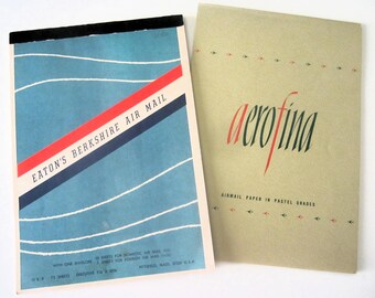 PAPEL PARA CORREO AÉREO 2 Tabletas Vintage Parciales