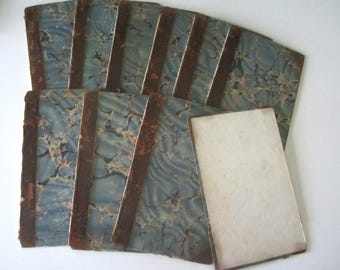 ANTIQUE BLUE MARBLED Boards 1813 Book Multiple Pairs