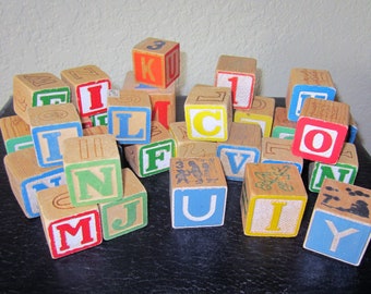 30 Vintage Wood Blocks