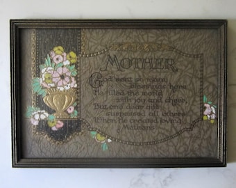 Dios creó a las madres amorosas. LEMA ENMARCADO. Editorial Cincinnati Publishing Co.