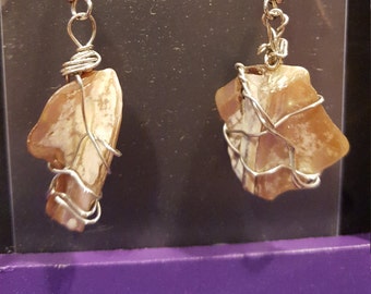 Abalone/Mother of Pearl Wire Earrings, sterling