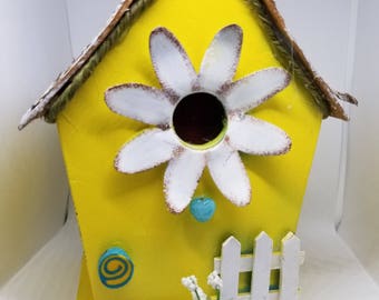 Whimsical Fairy House - yellow flower