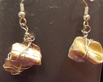 Abalone/Mother of Pearl Wire earrings, sterling