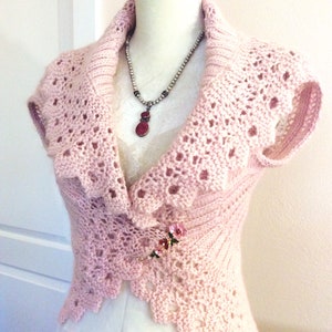 Patrón de tejido para bolero con forma de abrazo de abuela