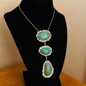 Sterling and Turquoise Lariat Necklace