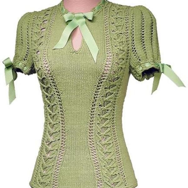 Zelda Vintage Pullover Knitting Pattern-PDF