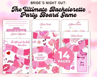 Bachelorette Party Board Games, Dare Cards, Bachelorette Trivia, Fun Drinking Games for Adults, Hen Party Games, Action Cards