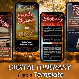 Family Reunion Itinerary Template: Animated Video Invitation (Canva Editable, Digital Download)