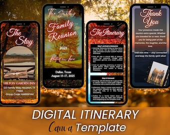 Family Reunion Itinerary Template: Animated Video Invitation (Canva Editable, Digital Download)