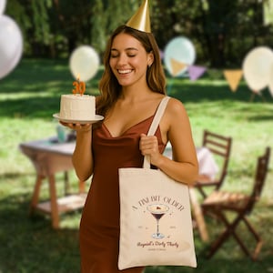 Dirty Thirty Birthday Tote Bag, A Tini Bit Older Expresso Martini Tote, Personalized 30th Birthday Gift, Girls Trip Bag Birthday Party Favor