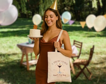 Dirty Thirty Birthday Tote Bag, Personalized Martini Design