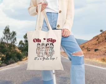 Girls Trip Tote Bag, Ladies Cruise Vacation Bag, Cotton