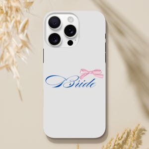 Bride Phone Case, Wedding Gift for Bride, Future Mrs. Phone Case, Mrs Engagement Gift, Bride to Be iPhone Case 16,15,14,13 Pink Bow Phone