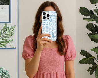 Coastal Cowgirl Phone Case, Western Blue Dual-Layer Design