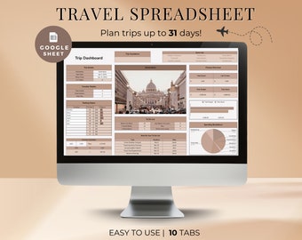 Travel Planner Google Sheets, Travel Budget Spreadsheet, Travel Itinerary, Family Trip Planner, Packing List, Travel Budget, Travel Journal