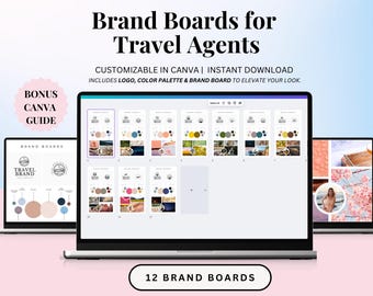 Travel Agent Branding Kit: Canva Logo & Mood Board Templates
