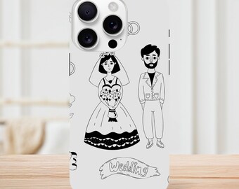 Wedding Phone Case, Bride Phone Case, Groom Phone Cover, Bridal Gift for Newlyweds, Bride to Be Gift,  iPhone 16 15 14 case Tough Phone Case