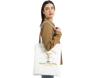 Dirty 30 Martini Cotton Tote Bag, Birthday Party Favor