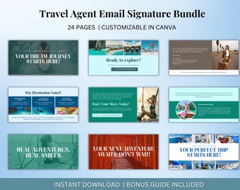 Travel Agent Email Signature Templates: Canva Marketing Headers (Digital Download)
