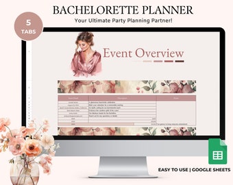 Bachelorette Planner Spreadsheet Template, Bachelorette Party Guest List, Bachelorette Itinerary Google Sheets Budget Planner, Shopping List