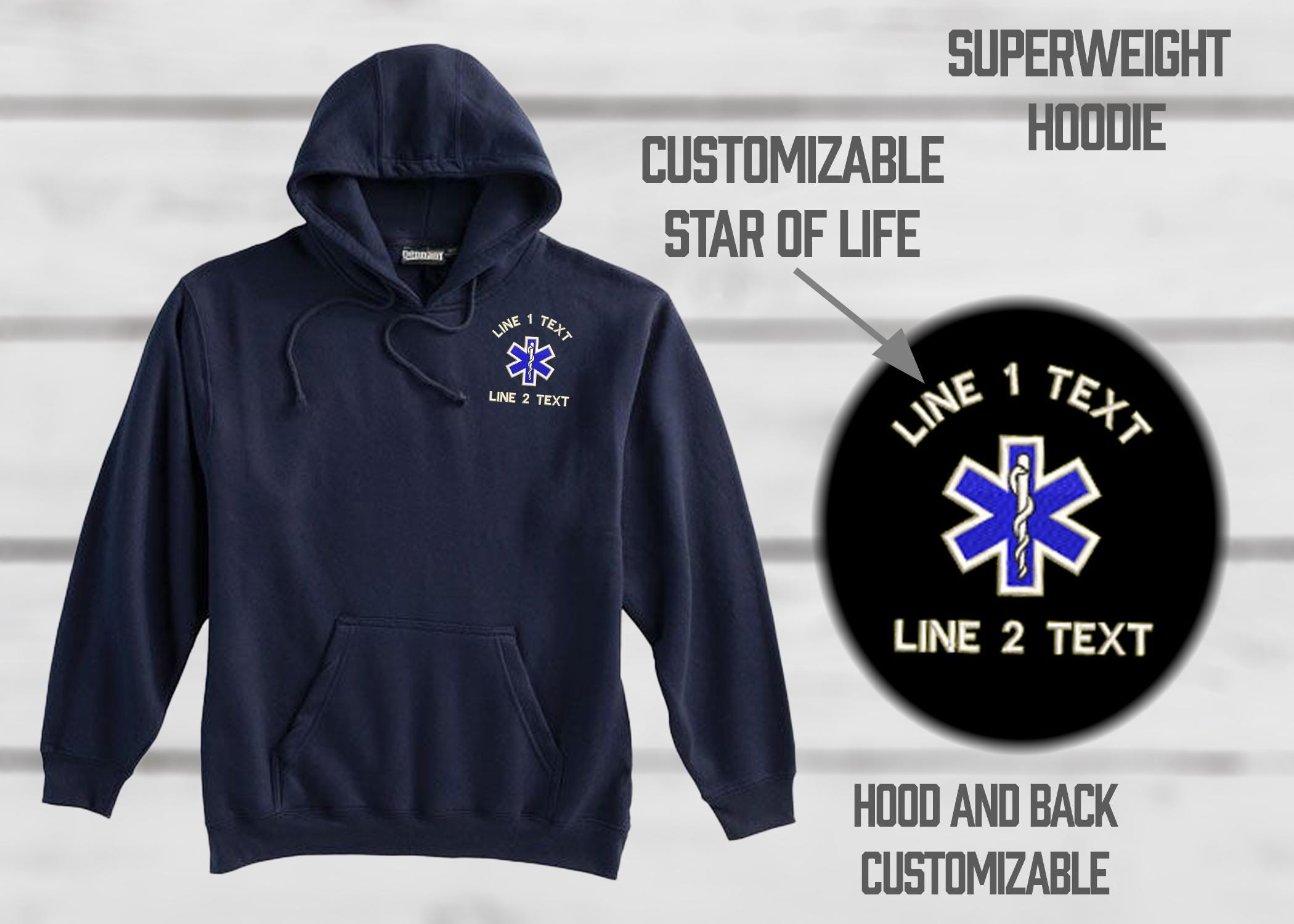 Pennant Sweatshirt Hoodie Emt Jacket Star of Life Hoodie for Emt Paramedic Sweatshirt Etsy