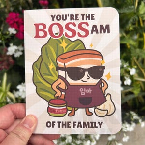 Vous êtes le patron de la famille - Carte de maman coréenne amusante, jolie carte de remerciement pour umma, carte de voeux pour la fête des mères avec un jeu de mots de cuisine asiatique