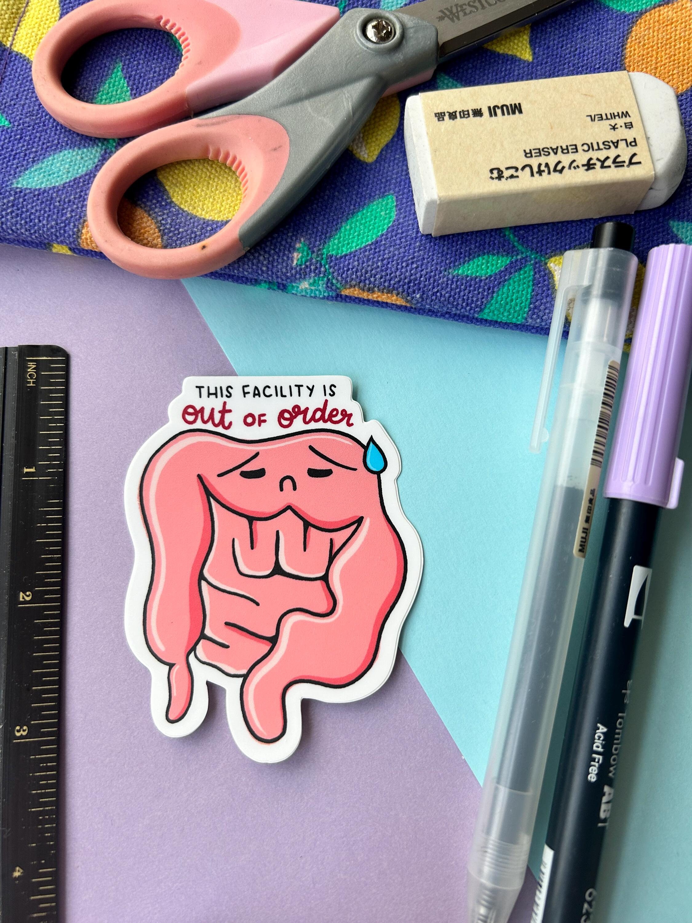Out of Order Colon Vinyl Sticker - Gastroparesis, Crohn's Awareness - Etsy