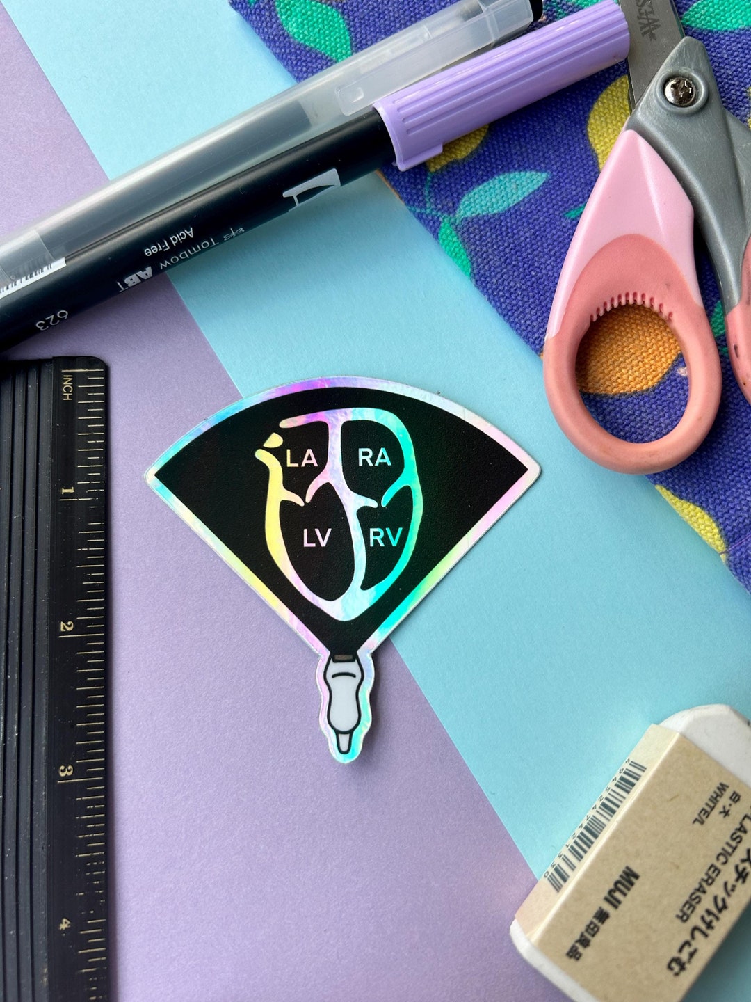 Cardiac Pacemaker Sticker Cardiac Sonographer Vinyl Holographic Sticker - Cardiology, Medical ...