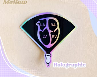 Cardiac sonographer vinyl holographic sticker - cardiology, medical decal, cardiac ultrasound, sonography student, echo tech