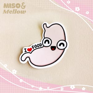 I love food stomach vinyl sticker - digestive system, medical decal, medical resident, doctor, nurse sticker, gastroenterology