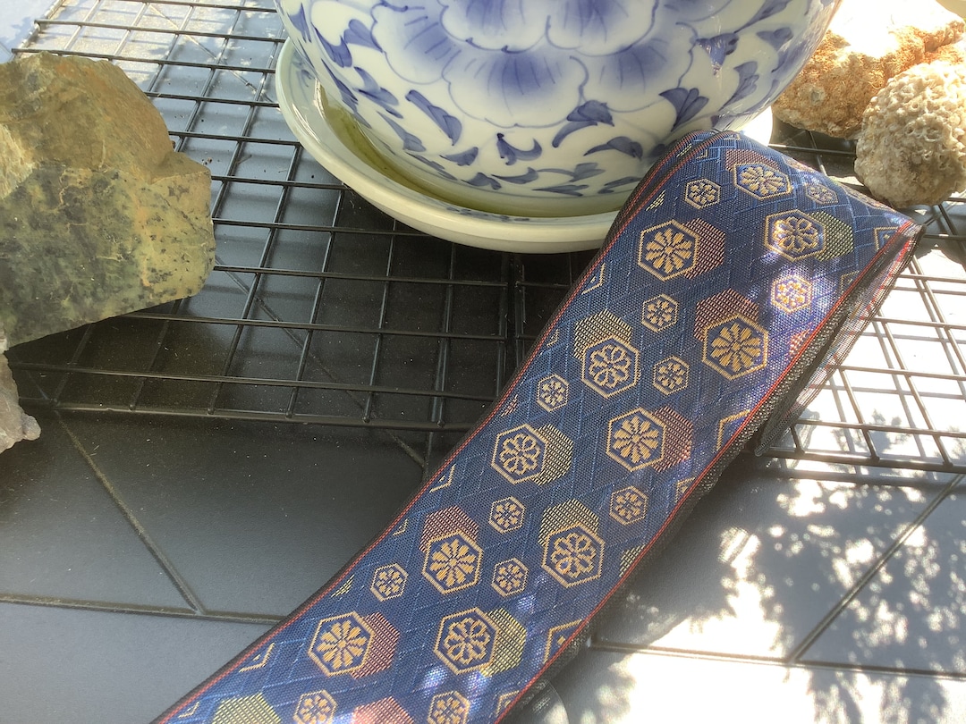 TATAMI HERI Trim Hexagon Shapes in Navy Blue, Copper With Red Edges. 3 ...