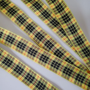 TARTAN MacLeod Jacquard trim in yellow, black and red. Sold by the yard. 7/8 inch wide. 5906-A Scottish clan plaid tartan image 2