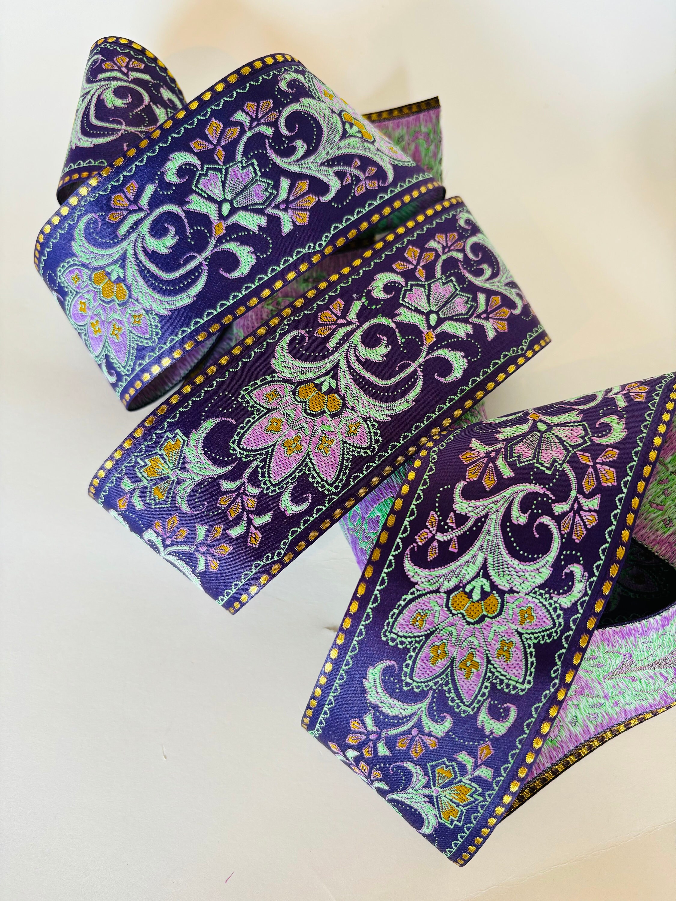 【4/6限定セール】acka jacquard ribbon casquette Shimmery Gold & Silver Metallic Ribbon | Elevate Your Crafts