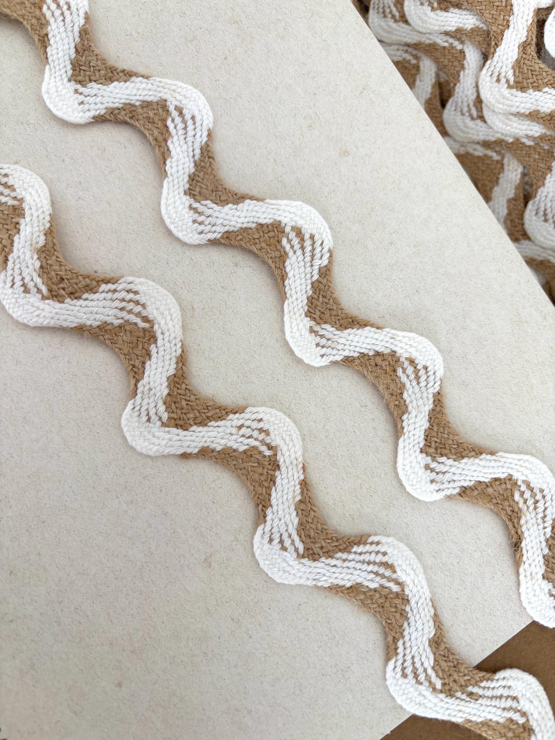 Jumbo Ric Rac Ideas Wide Jumbo RIC RAC, Jute and White. Sold by the Yard. 1 1/4 Inch Wide ...