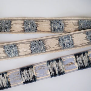 MUDDY CAMO Jacquard trim in sandy grey, black, white, off white. Sold by the yard. 1 1/8 inch wide. 508-B Rocky Muddy trim image 3