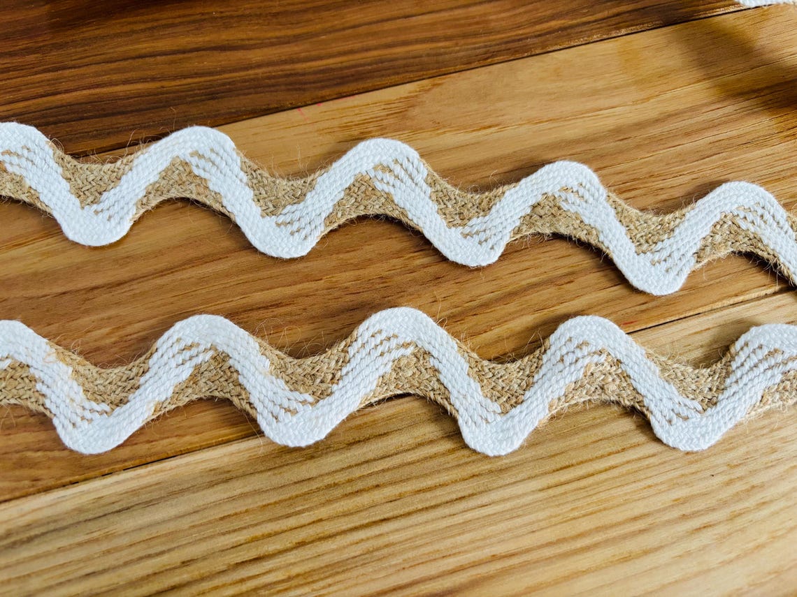 Jumbo Ric Rac Ideas Wide Jumbo RIC RAC, Jute and White. Sold by the Yard. 1 1/4 Inch Wide ...