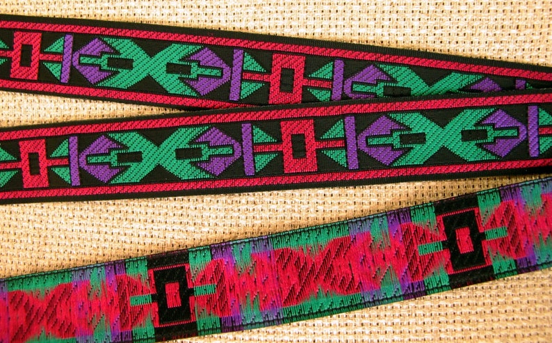 Jacquard Ribbon 1 1//8/" Black Green /& Grey Renaissance 10 Yards