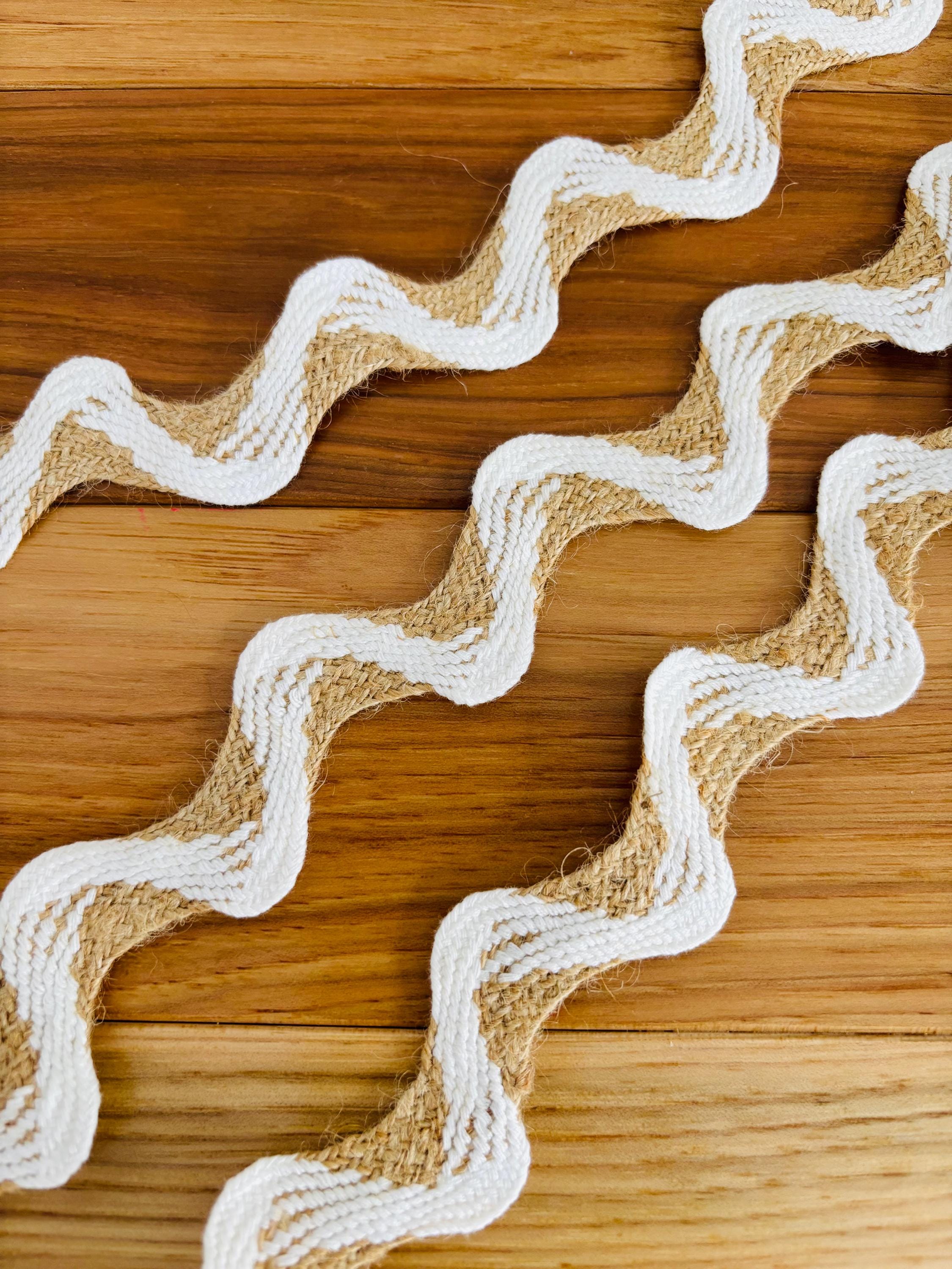 Jumbo Ric Rac Ideas Wide Jumbo RIC RAC, Jute and White. Sold by the Yard. 1 1/4 Inch Wide ...