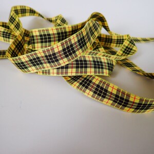 TARTAN MacLeod Jacquard trim in yellow, black and red. Sold by the yard. 7/8 inch wide. 5906-A Scottish clan plaid tartan image 3