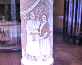 Luminária personalizada com foto | Luminária noturna de litofania impressa em 3D, lembrança de casamento com retrato | Lembrança perfeita