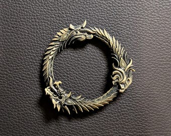 Insígnia do Dragão Imperial de Elder Scrolls - Impressa em resina 3D e pintada à mão - 5,7 cm (2,25")