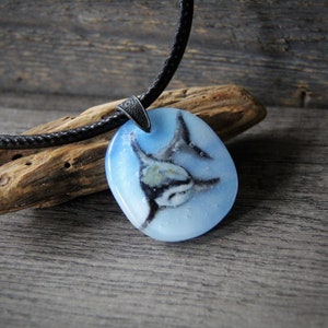 Amazing shark - unique fused glass art pendant by FannyD