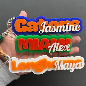 Personalized College Name Tag, Custom College Keychain, College Gift, Freshman Keychain, Acrylic Keychain, College Graduation Keychain