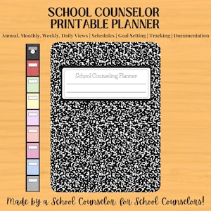 Printable* School Counselor Digital Planner Composition and Pastel Design
