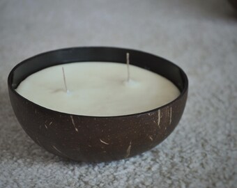 Aromatherapy candle, 100% natural ingredients, coconut candle holder, Jasmin scented candle, HealaLight